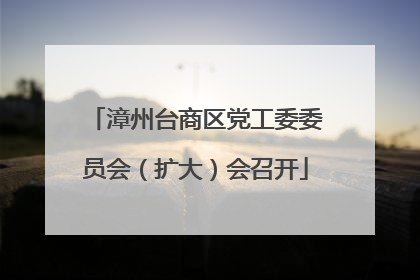 漳州台商区党工委委员会（扩大）会召开